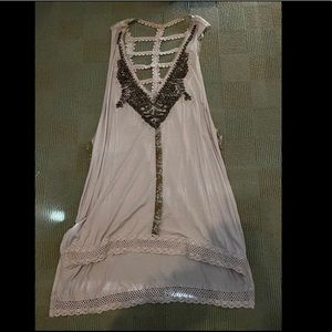 Gimmicks BKE Light Pink Beaded Summer Tank